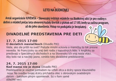 IUVENTA v lete otvára brány, prichystala rozprávky aj divadlo