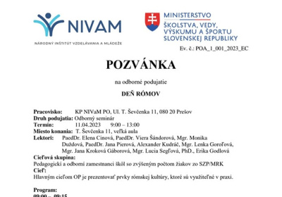 pozvanka den romov