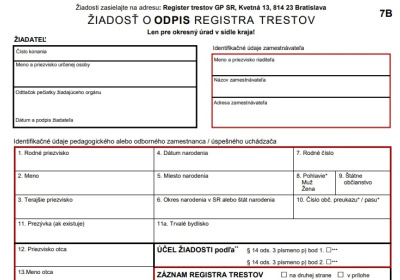 odpis registra trestov