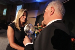 Minister školstva Dušan Čaplovič na slávnostnom galavečere pri príležitosti 100. výročia organizovaného lyžovania na Slovensku (Horný Smokovec)