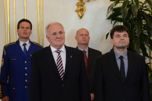 Minister školstva, vedy, výskumu a športu SR Dušan Čaplovič a generálny riaditeľ sekcie vysokých škôl Peter Plavčan. 