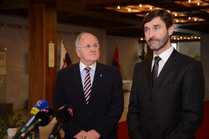 Minister školstva, vedy, výskumu a športu SR Dušan Čaplovič a poslanec NR SR Juraj Blanár.