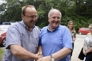 Minister školstva Dušan Čaplovič so štátnym tajomníkom MZV MR Zsoltom Némethom