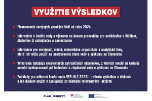 Možnosti využitia výstupov hodnotenia